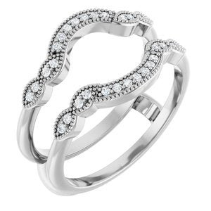 14K White 1/6 CTW Natural Diamond Ring Guard