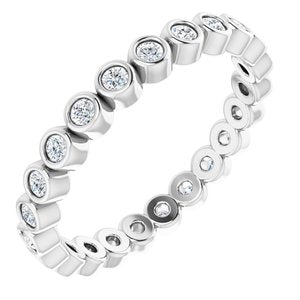 14K White 1/3 CTW Natural Diamond Eternity Band Size 6