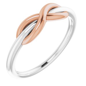 14K White/Rose Infinity-Inspired Ring