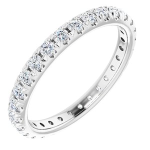 14K White 7/8 CTW Lab-Grown Diamond  French-Set Eternity Band