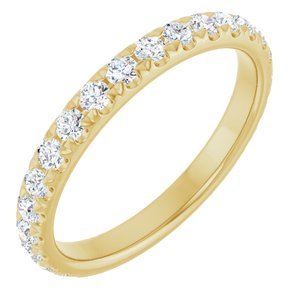 14K Yellow 5/8 CTW Lab-Grown Diamond Anniversary Band