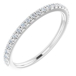 14K White 1/5 CTW Natural Diamond Band