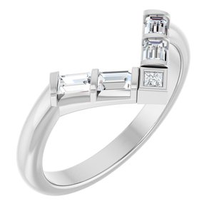 14K White 1/3 CTW Natural Diamond Contour Band