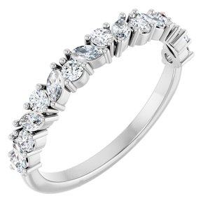 14K White 1/2 CTW Lab-Grown Diamond Anniversary Band