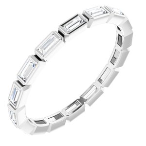 14K White 1/2 CTW Natural Diamond Eternity Band Size 6