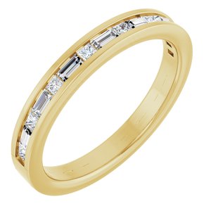 14K Yellow 3/8 CTW Natural Diamond Channel Set Anniversary Band