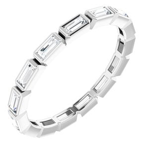 14K White 1/2 CTW Natural Diamond Eternity Band Size 6.5