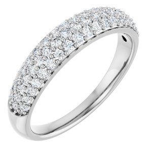 14K White 1/2 CTW Natural Diamond Anniversary Band Size 7