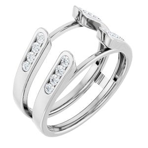 14K White 1/4 CTW Natural Diamond Ring Guard