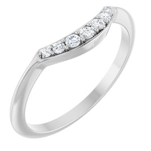 14K White 1/8 CTW Natural Diamond Contour Band