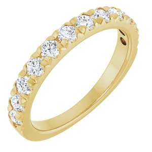 14K Yellow 3/4 CTW Lab-Grown Diamond French-Set Anniversary Band