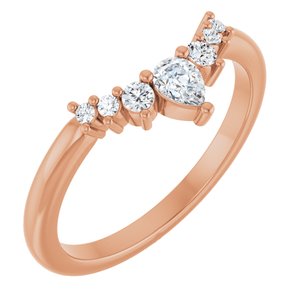 14K Rose 1/4 CTW Natural Diamond Contour Band