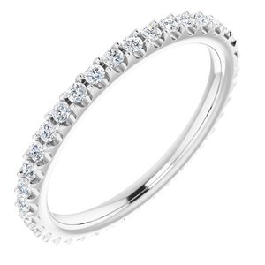 14K White 1/3 CTW Natural Diamond Eternity Band Size 7