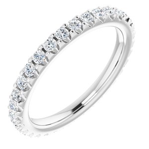 14K White 1/2 CTW Natural Diamond Eternity Band Size 5