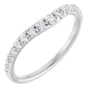 14K White 1/3 CTW Lab-Grown Diamond Graduated Contour Band