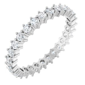 14K White 7/8 CTW Natural Diamond Eternity Band Size 7