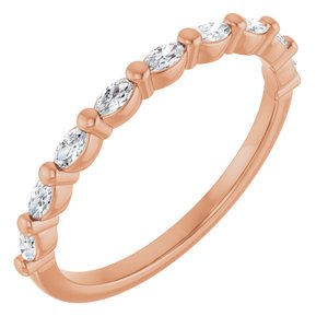 14K Rose 1/5 CTW Natural Diamond Anniversary Band