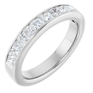 14K White 1 CTW Natural Diamond Anniversary Band