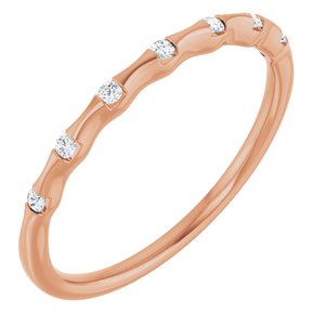 14K Rose .06 CTW Natural Diamond Stackable Ring