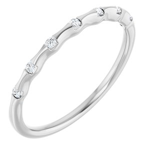 14K White .06 CTW Natural Diamond Stackable Ring