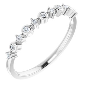 14K White 1/10 CTW Natural Diamond Ring