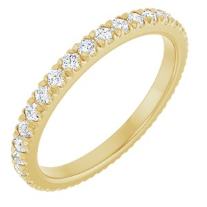 14K Yellow 1/2 CTW Natural Diamond French-Set Eternity Band