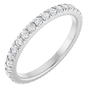 14K White 5/8 CTW Lab-Grown Diamond  French-Set Eternity Band