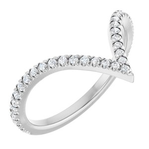 14K White 1/4 CTW Lab-Grown Diamond  French-Set Contour Band