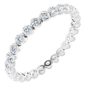 14K White 3/4 CTW Natural Diamond Eternity Band Size 7