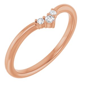 14K Rose .06 CTW Natural Diamond Contour Band