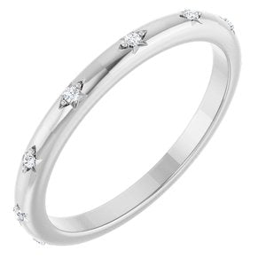 14K White .06 CTW Natural Diamond Eternity Band Size 7