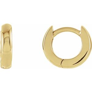 14K Yellow 9.5 mm Hinged Hoop Earrings
