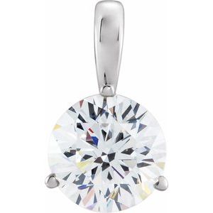 14K White 5/8 CT Lab-Grown Diamond Pendant