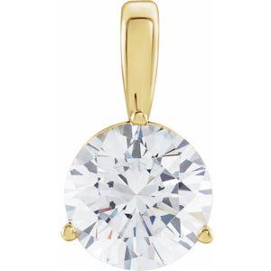 14K Yellow 1/3 CT Lab-Grown Diamond Pendant