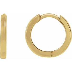 14K Yellow Hinged 10 mm Hoop Earrings