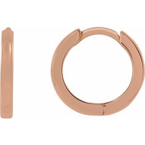 14K Rose Hinged 10 mm Hoop Earrings