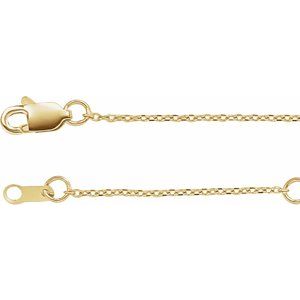 14K Yellow 1 mm Adjustable Diamond-Cut Cable 16-18 Chain