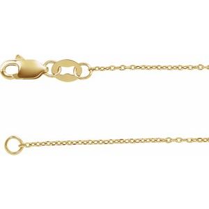 18K Yellow 1 mm Diamond-Cut Cable 18 Chain