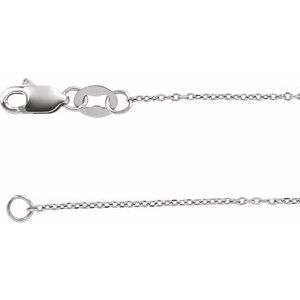 10K White 1 mm Diamond-Cut Cable 18 Chain