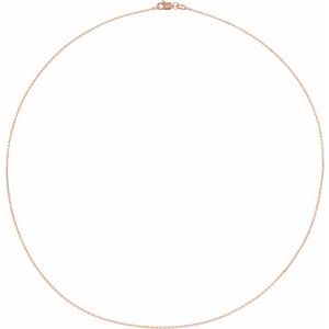 14K Rose 1 mm Diamond-Cut Cable 20 Chain