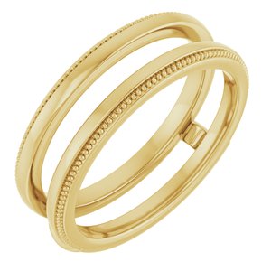 14K Yellow Milgrain Ring Guard