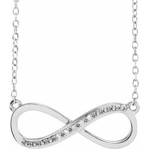 14K White .025 CTW Natural Diamond 16-18" Necklace