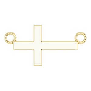14K Yellow 12x5.9 mm Sideways Cross 16-18" Necklace