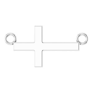 Sterling Silver 12x5.9 mm Sideways Cross 16-18 Necklace