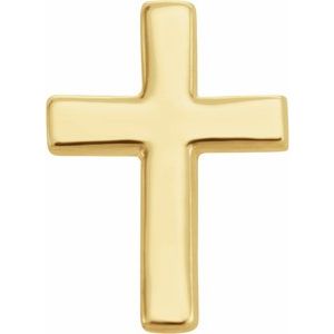 14K Yellow 7.5 mm Cross Single Earring