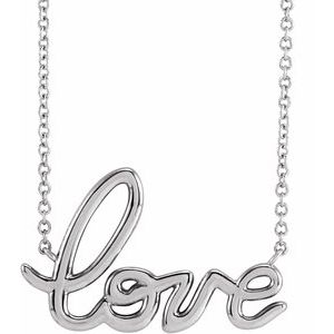 Sterling Silver Love 18" Necklace