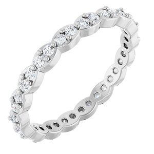 14K White 1/2 CTW Natural Diamond Eternity Band Size 7