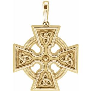 14K Yellow Celtic-Inspired Cross Pendant