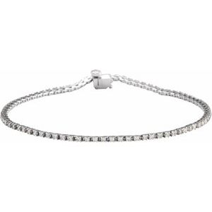 14K White 1 CTW Natural Diamond Line 7 1/4 Bracelet