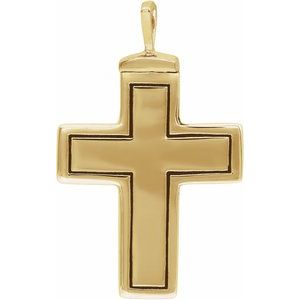 10K Yellow 26x16.5 mm Cross Ash Holder Pendant